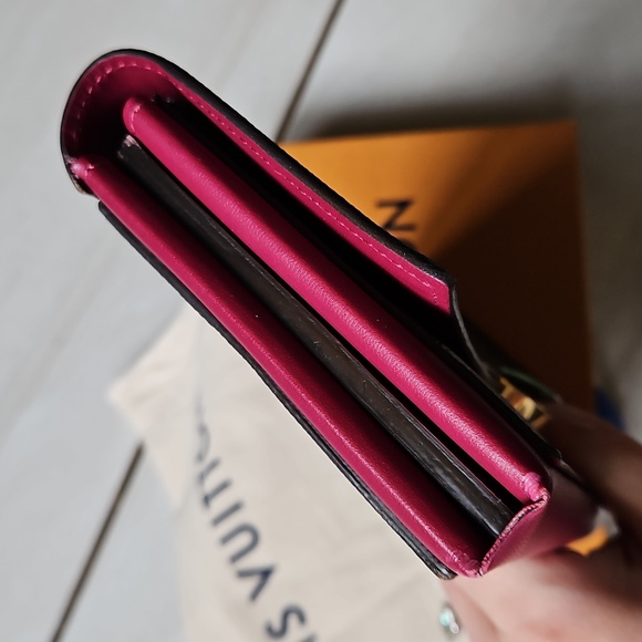 Louis Vuitton Monogram Portefeuille Flore Wallet Pink Leather Chain Insert - Picture 5 of 16